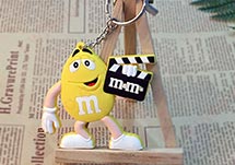 單面滴膠M豆PVC鑰匙扣批發定制